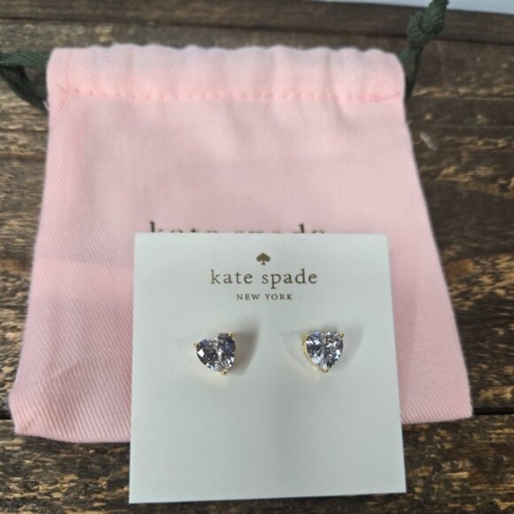 Kate Spade Heart Earrings with Dust Bag - Picture 1 of 3